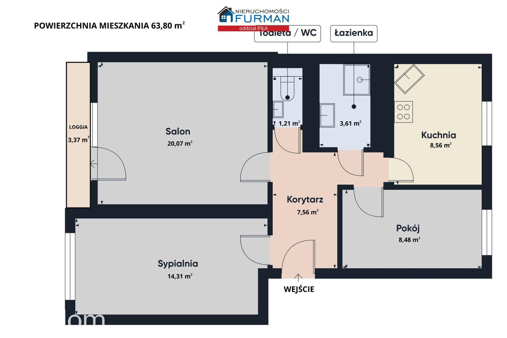 Mieszkanie | 3 pokoje | 63,8 m2 | Osiedle Zacisze - zdjęcie 18