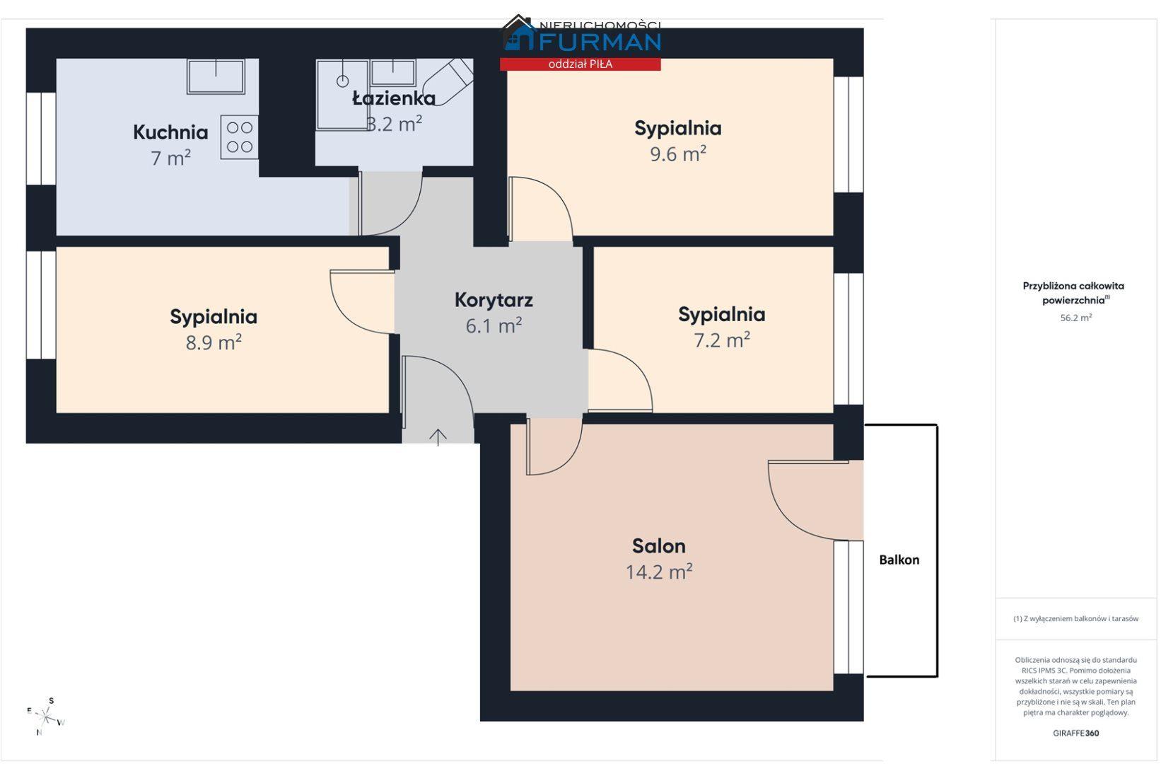 Mieszkanie 4 pokojowe o pow. 56,2m- balkon, blok - zdjęcie 15
