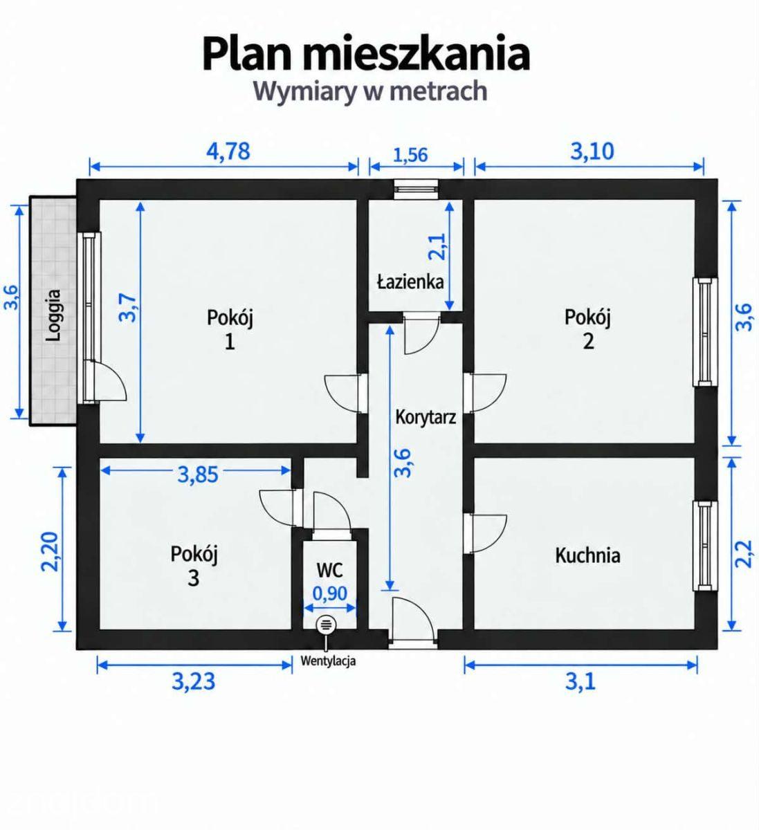 53 m2 na parterze ul. Batorego w Łasku
