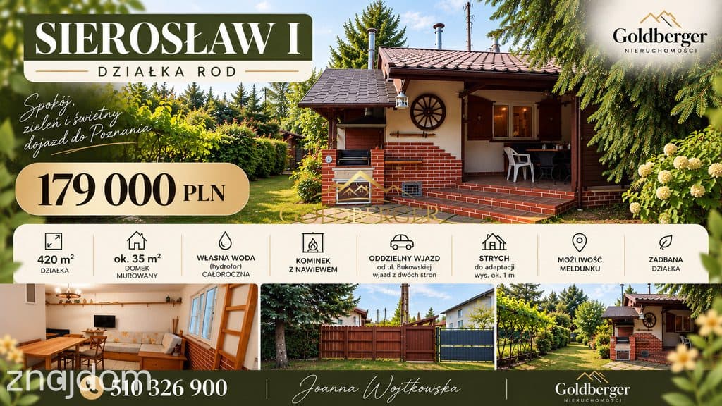 Wyjątkowa działka Sierosław I murowany domek