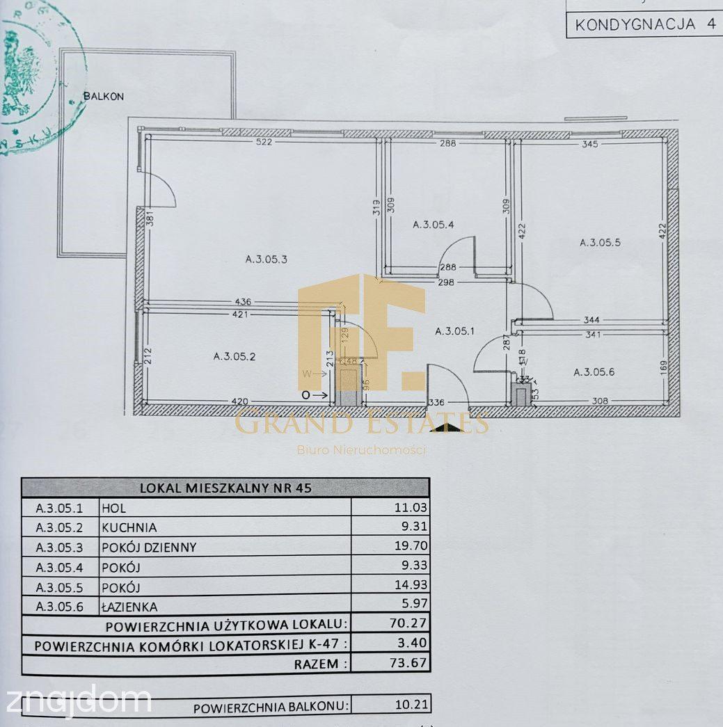 3 POKOJE | 70,27 m² | SŁONECZNE WZGÓRZA - zdjęcie 14