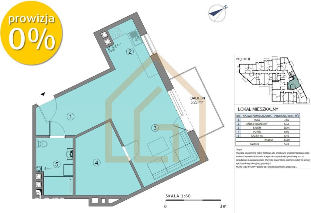 1-2 Pokoje 47,59 m2 Przy PKP Łuków Balkon Garaż Stan Deweloperski - zdjęcie 7