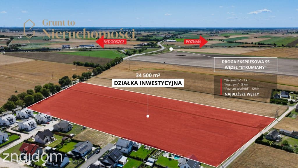 Działka z bezpośrednim dojazdem A2 i S5! MPZP