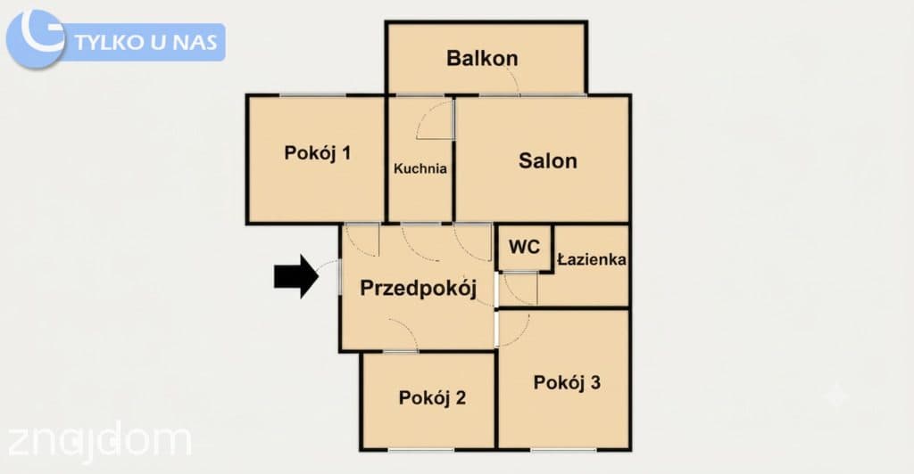 Bez mebli, 4-pok. 69m2, Bronowice. - zdjęcie 2