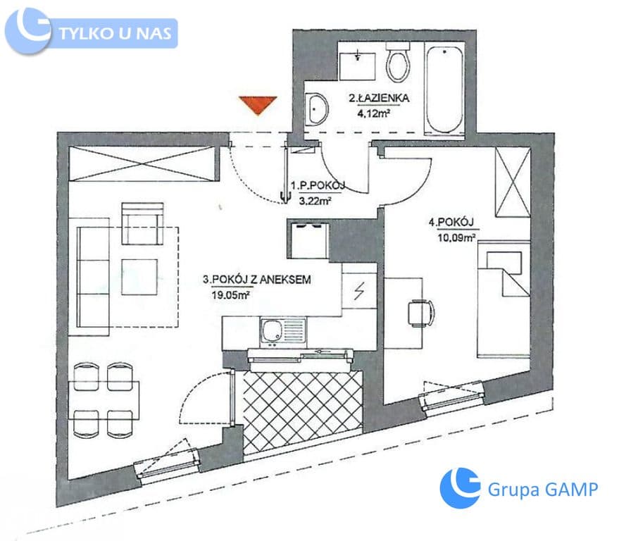 *Mogilska Tower* 9. piętro, dwa pokoje, od zaraz! - zdjęcie 10