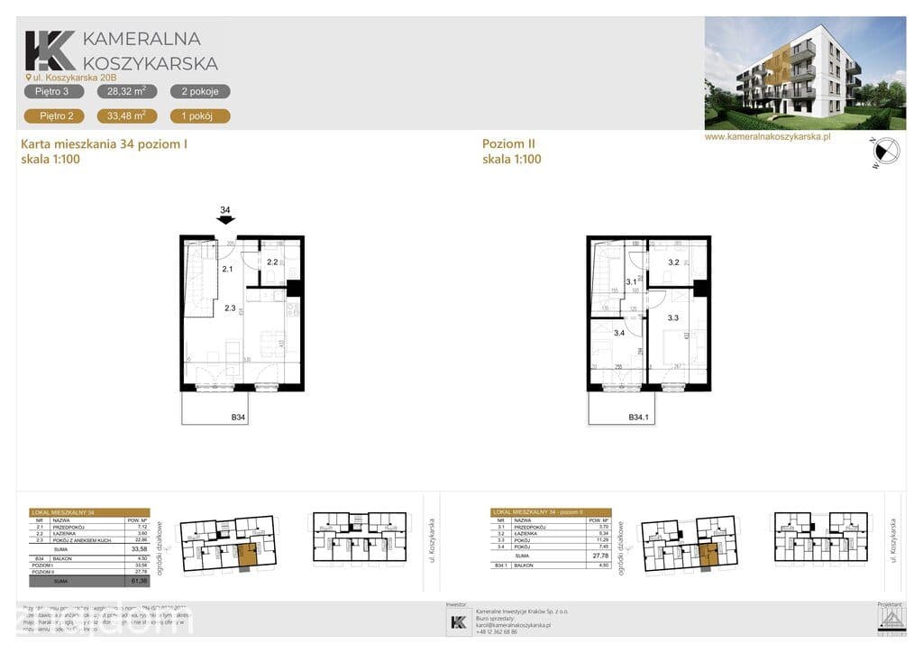 Płaszów, dwupoziomowe, 61m2, 3 pokoje, balkon! - zdjęcie 15