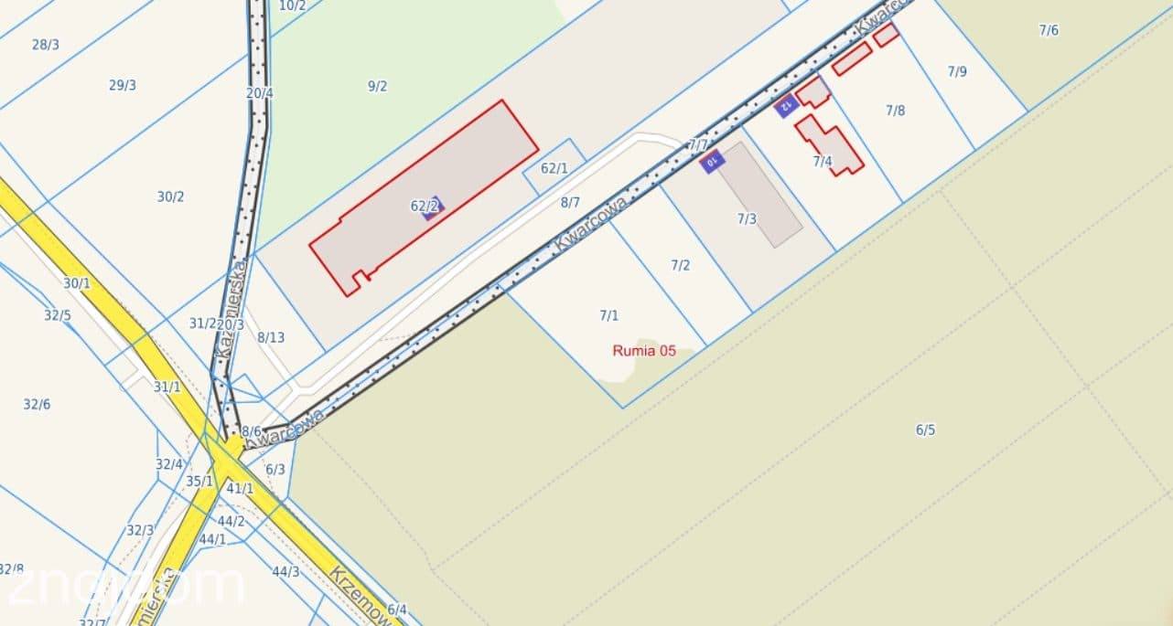 Działka produkcyjno-usługowa 2192 m² | Rumia, Kwarcowa | 375 zł/m²