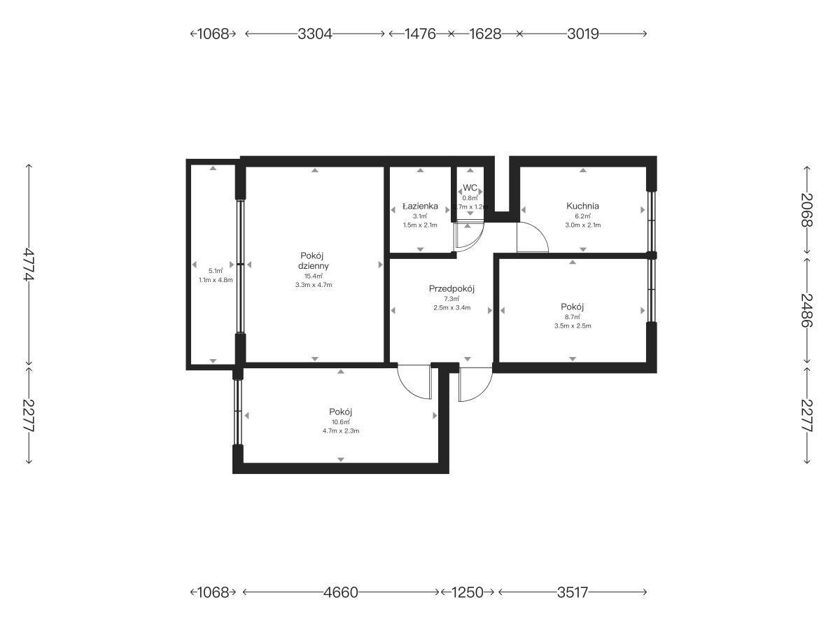 Radogoszcz Zachód | 52 m² | 3 pokoje | duży balkon - zdjęcie 10