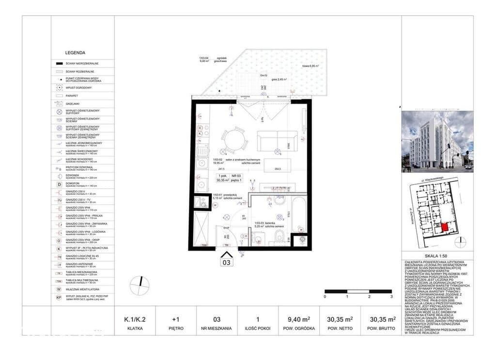 Mieszkanie 30,35 m2 w Centrum z ogródkiem - zdjęcie 9