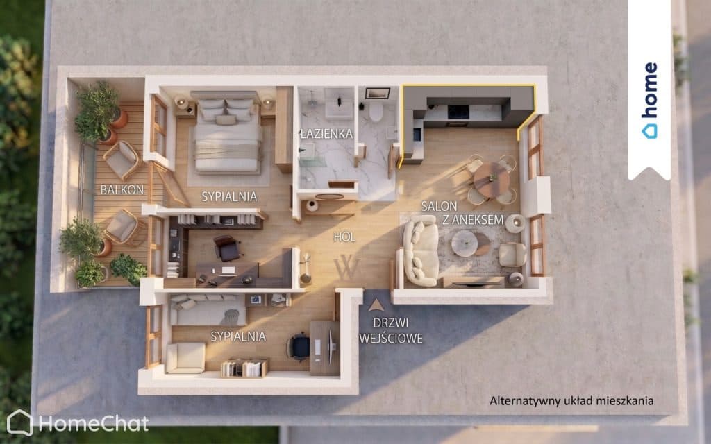 Dwustronne jasne 52 m² z potencjałem