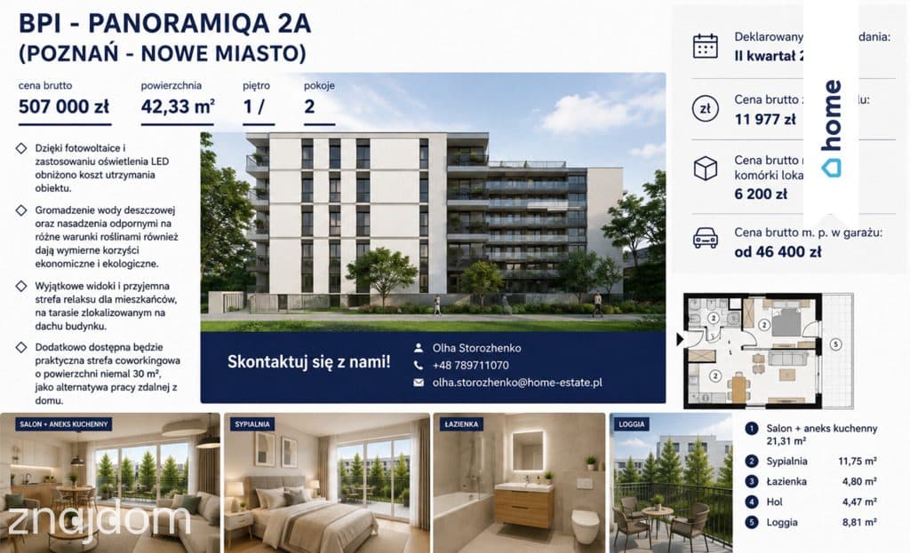 Mieszkanie na sprzedaż Poznań 42,33 m2, 2 pokoje - zdjęcie 2