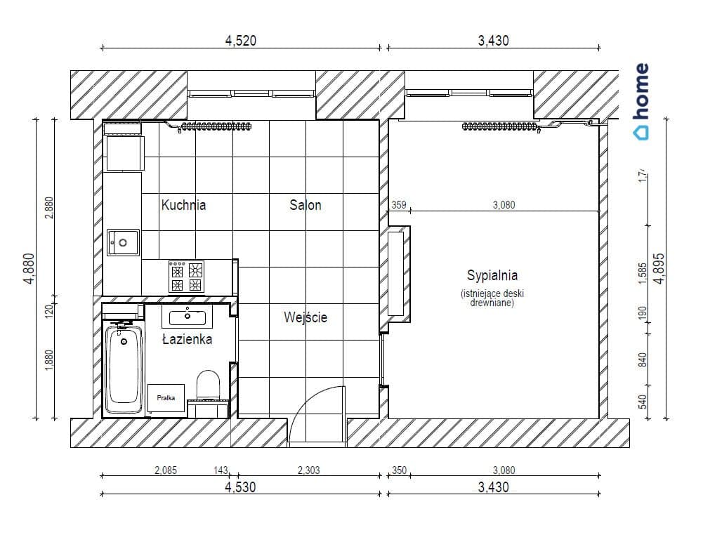 Inwestycyjny 2 pok. Apartament 44,31 m2 Kopernika - zdjęcie 4