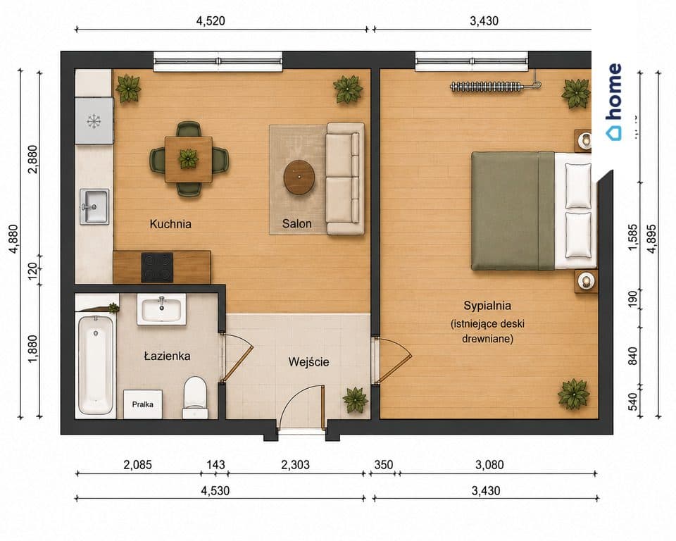 Inwestycyjny 2 pok. Apartament 44,31 m2 Kopernika - zdjęcie 5