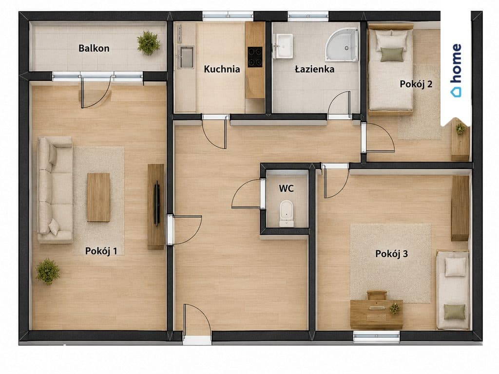 3 niezależne pokoje | 62 m² | II piętro | - zdjęcie 8