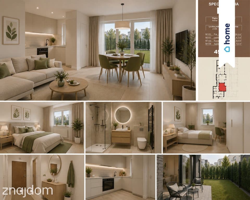 Mieszkanie na sprzedaż Poznań 45,2 m2, 3 pokoje