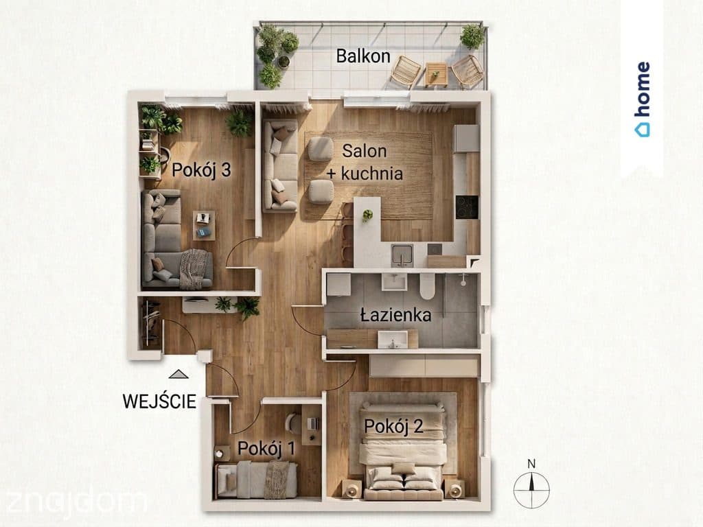 Mieszkanie 61m², 4 pokoje, balkon - Nakło- 3piętro - zdjęcie 18