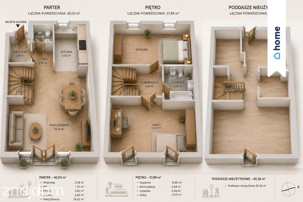 5 pokoi | Segment Białołeka | 75m2+40m2 poddasze - zdjęcie 6
