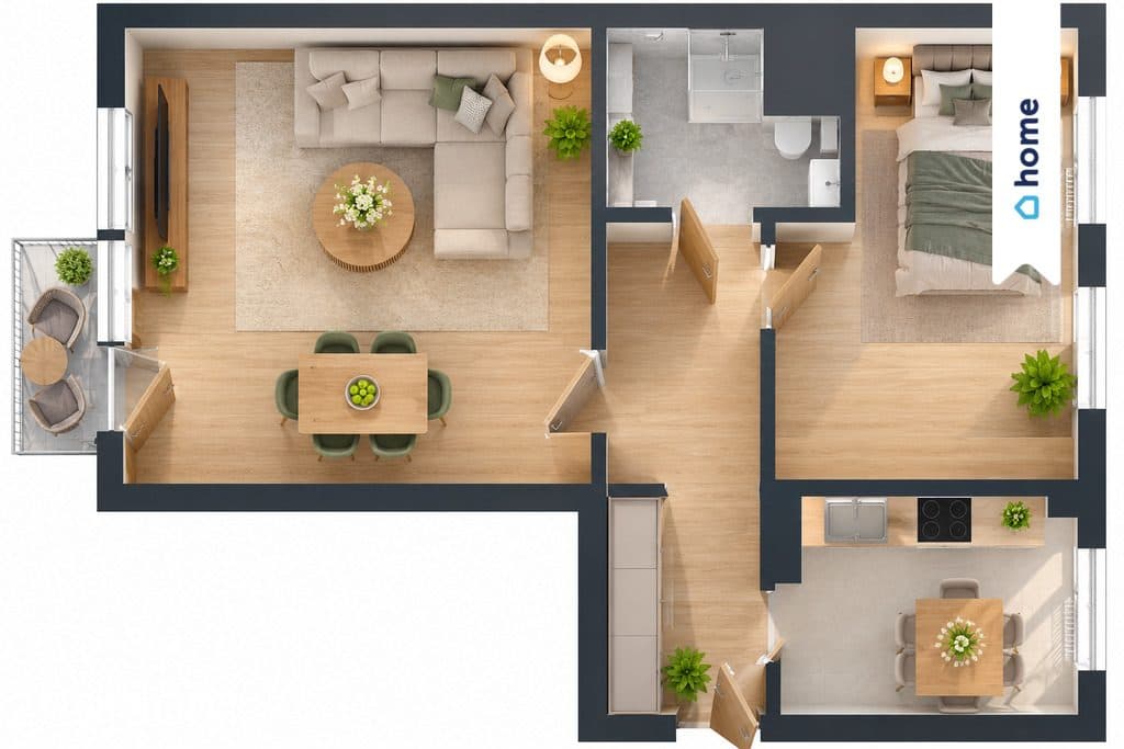 53 m² | 2 pokoje | Balkon | Świetna lokalizacja - zdjęcie 6
