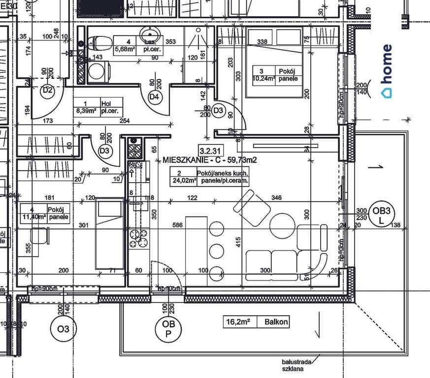 3 pokoje, 61 m², balkon 16 m² – Opole - zdjęcie 4