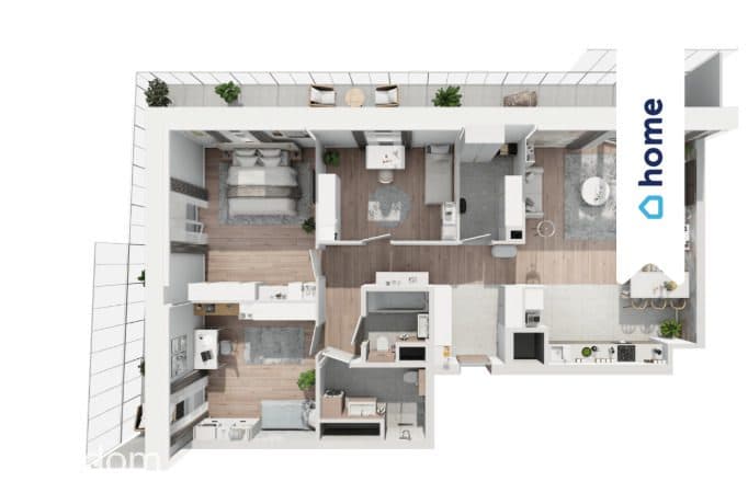 Luksusowy, 4-pokojowy apartament z ogromną loggią. - zdjęcie 9