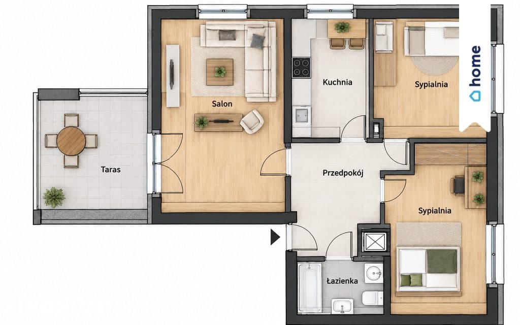 68,5m² | GARAŻ | 2020r. | 3 POKOJE - Wieniawskiego - zdjęcie 5