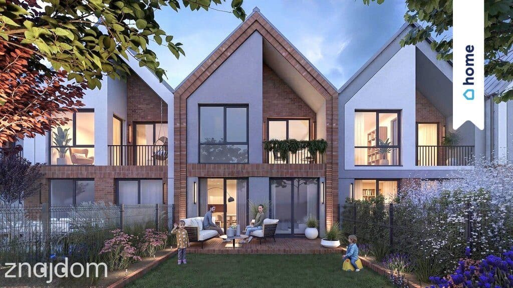 Dom szeregowy 64 m², Niemcz, garaż, ogród, balkon
