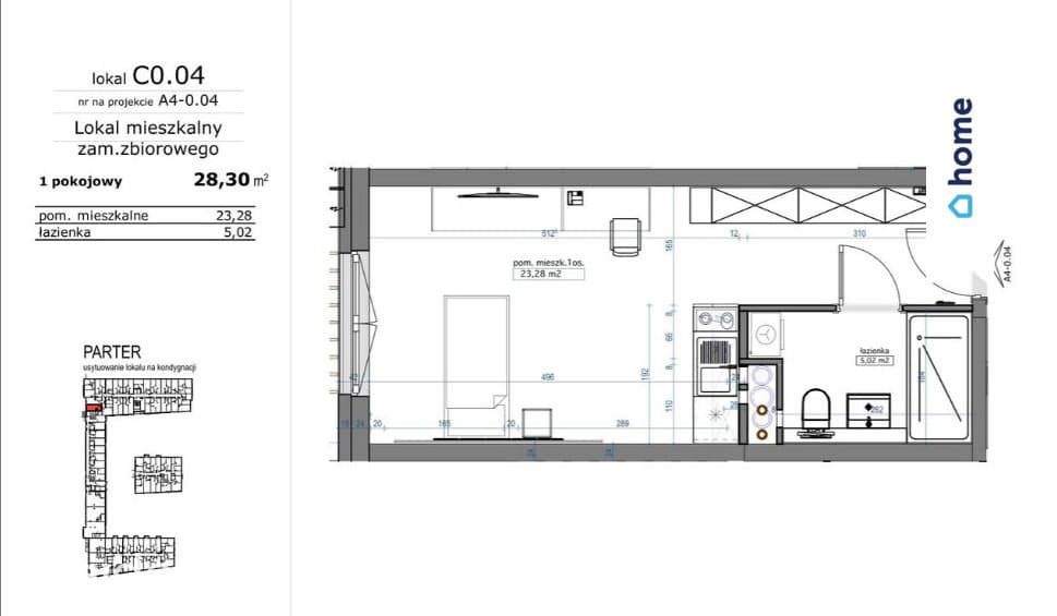 Mieszkanie na sprzedaż Poznań 28,30 m2, 1 pokój - zdjęcie 3