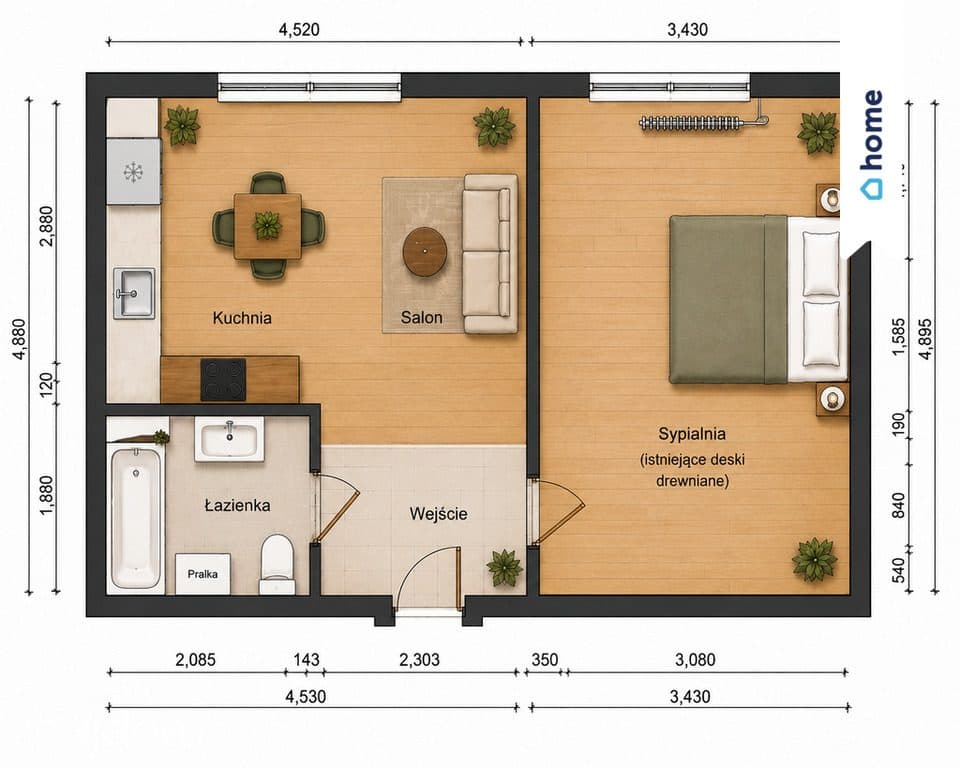 Mieszkanie na wynajem | 44,31 m² | 2 pokoje - zdjęcie 5