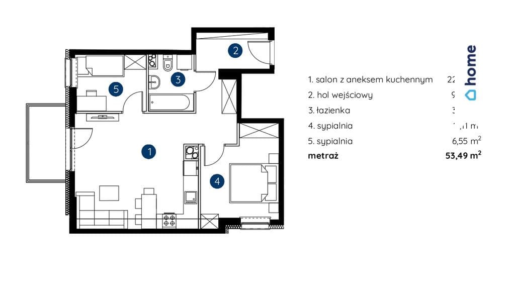 Nowoczesne mieszkanie z balkonem 53m2 Śródmieście - zdjęcie 4