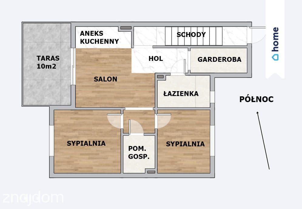 3 pokoje z tarasem 10 m² | Pompa ciepła i podłogówka | Skawina