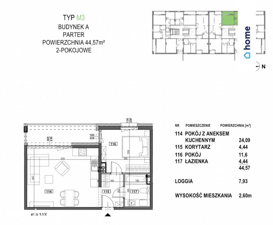 Komfortowe 2 pokoje 44,57 m² z loggią | Inwestycja Żorska Tychy 0% - zdjęcie 2