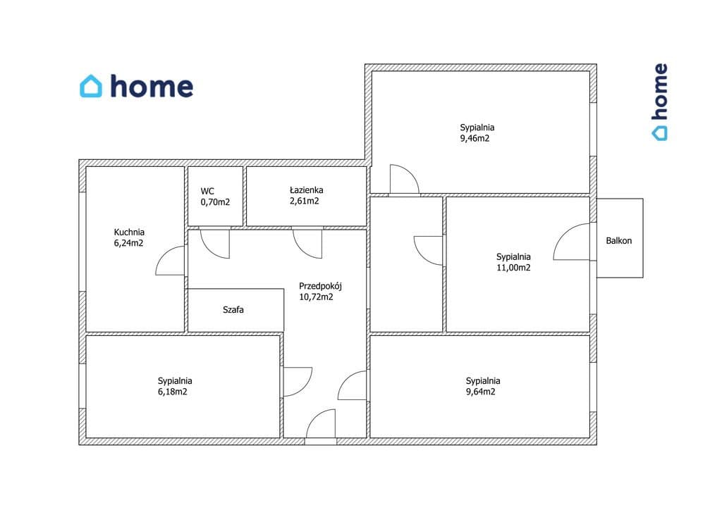 LSM, ul. Leonarda | 57 m² | 4 pokoje lub 3-pokojowe z dużym salonem - zdjęcie 8