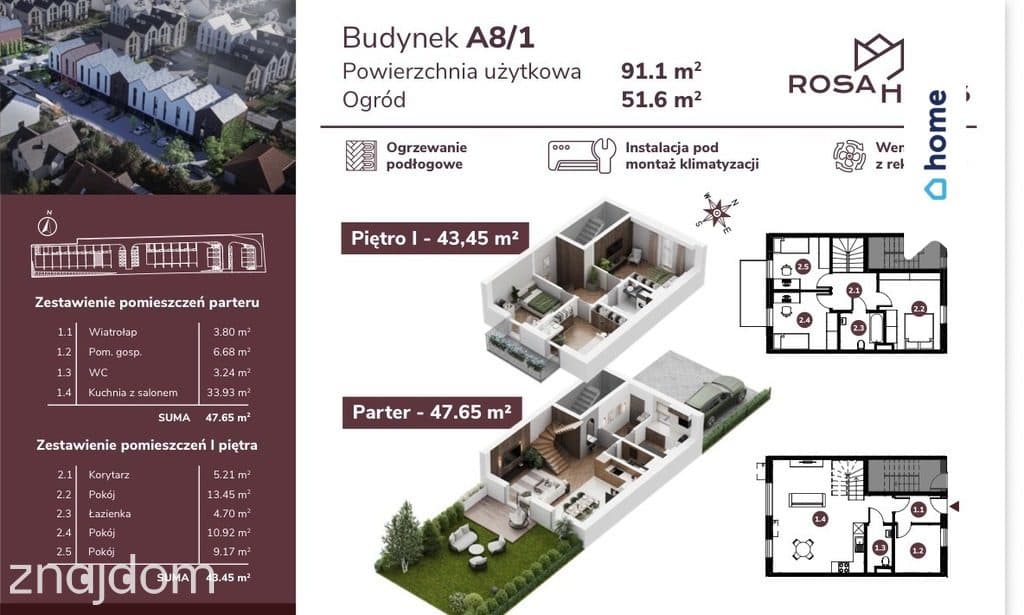 Wieliczka|Dwupoziomowe mieszkanie 91,1 m² | Ogródek, balkon | Miejsce