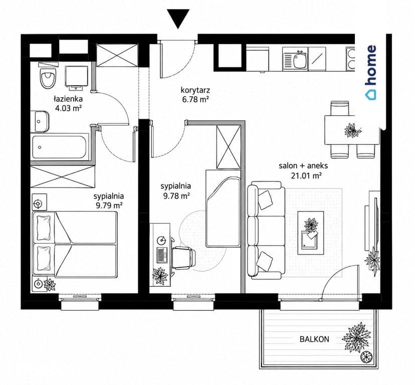 3 pokojowe mieszkanie z balkonem - Szczepin - zdjęcie 3
