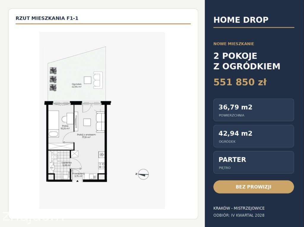 Premiera nowego etapu | 2 pokoje z ogródkiem - zdjęcie 3