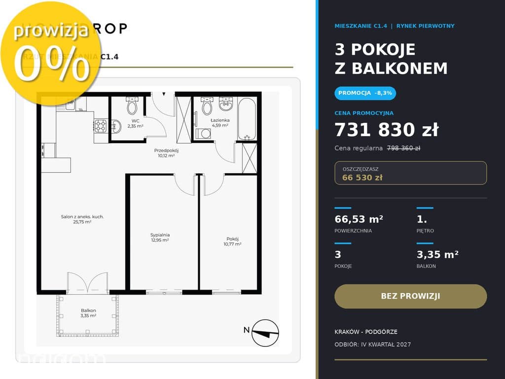 3 pokoje | balkon | cena promocyjna | bez prowizji