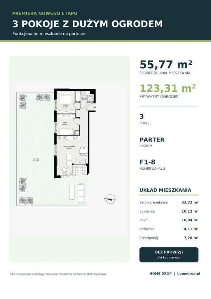 3 POKOJE | OGRÓDEK 123 M² | BEZ PROWIZJI - zdjęcie 3