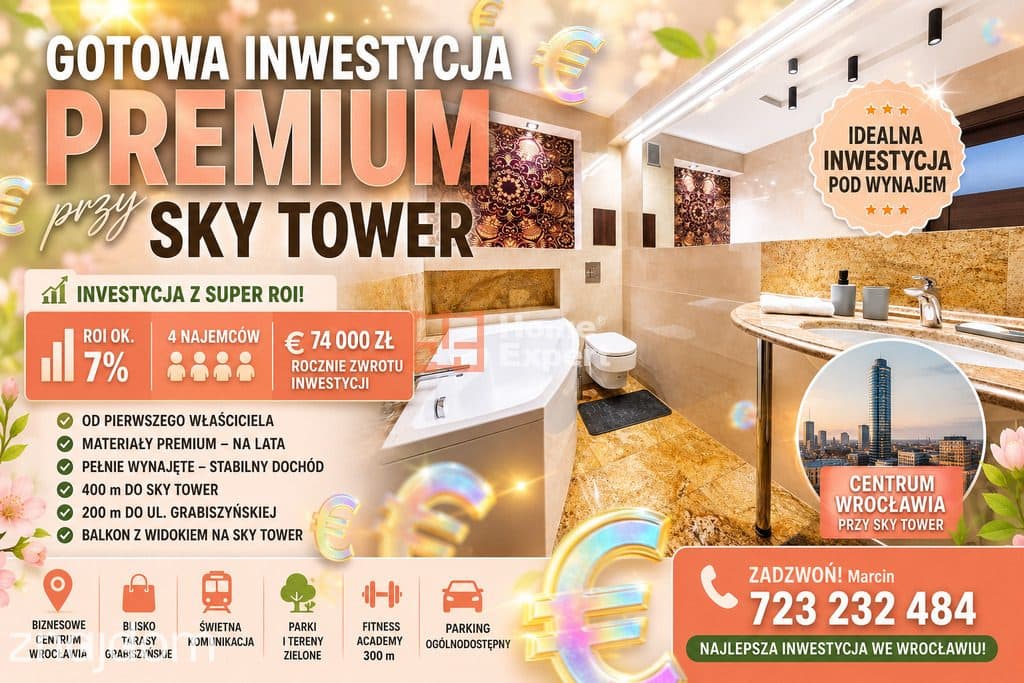 Mieszkanie 4 pok blisko do Skytower ul. Lwowska