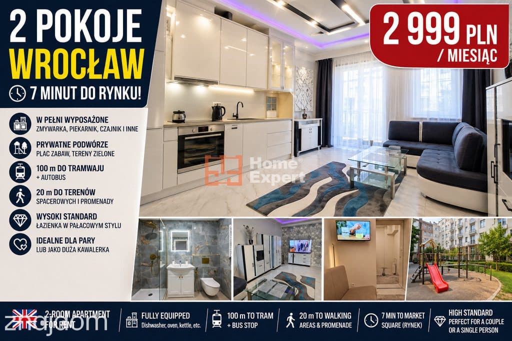 Wynajem Salon +aneks + sypialnia ok ul.Kasprowicza