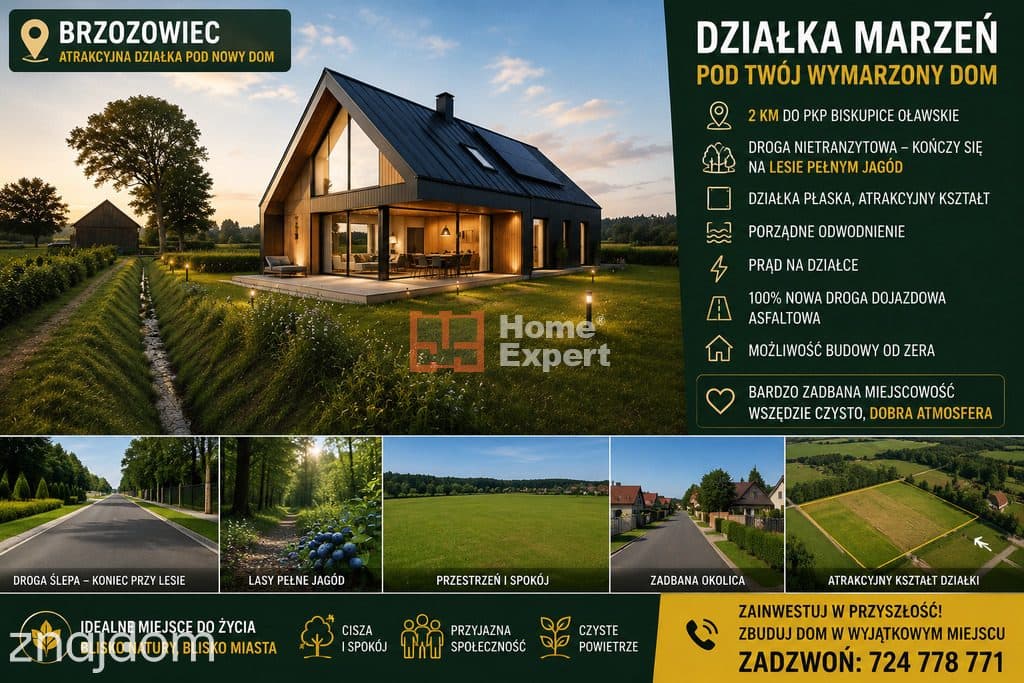 (6min-PKP)Idealna działka budowlana   Brzozowiec