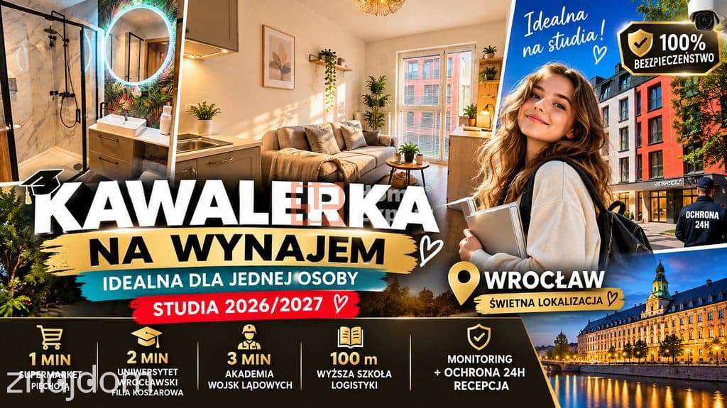 Wynajem Kawalerka Wrocław ul. Sołtysowicka 24