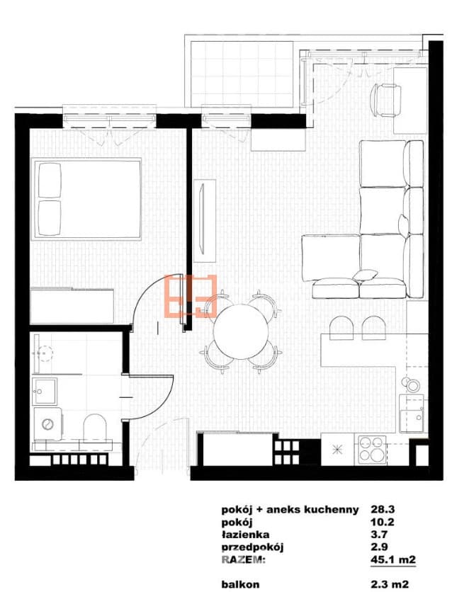 Mieszkanie 2 pokojowe + balkon Wrocław - zdjęcie 8