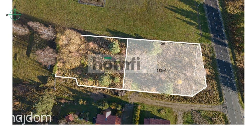 DZIAŁKA BUDOWLANA 1282 m² | NOŻYNO