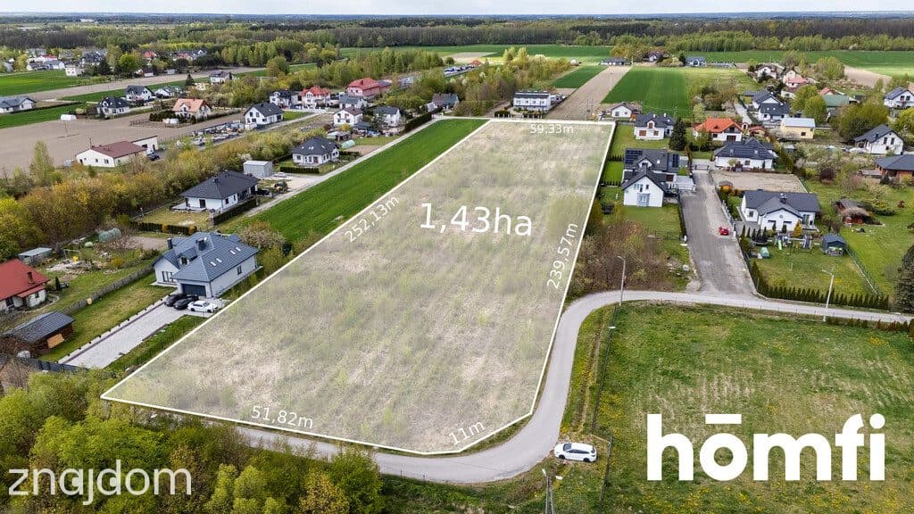 Gotowiec 1,43ha Milejowice | Kanalizacja MPZP