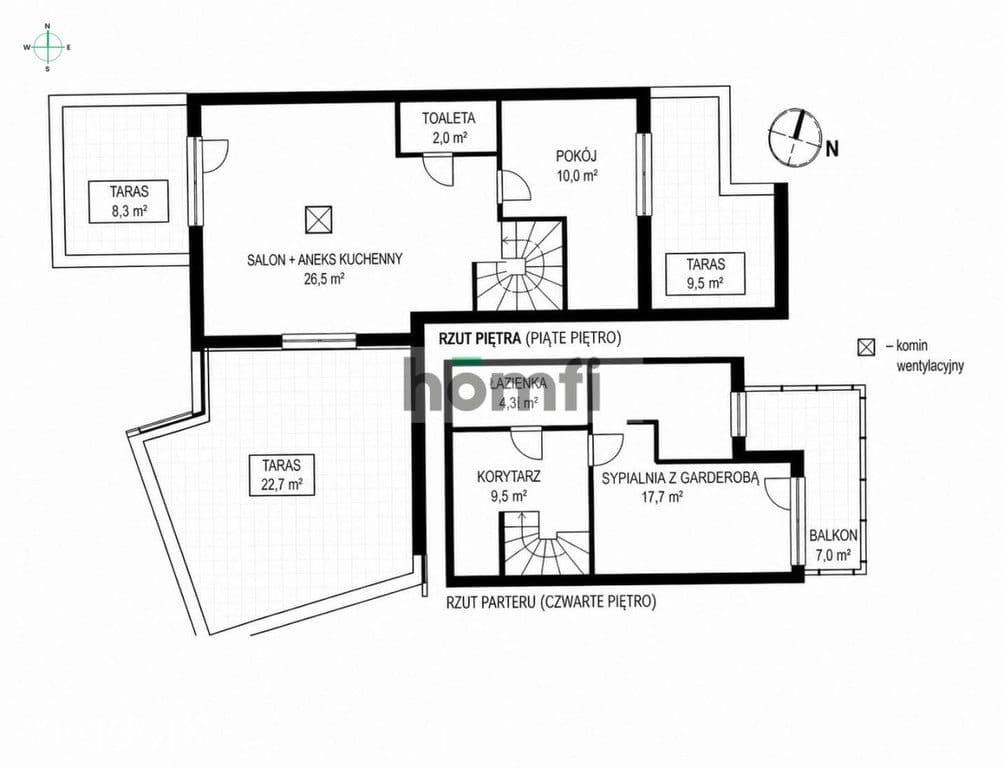Dwupoziomowy loft 70 m| 3 tarasy + 47m | Różanka - zdjęcie 20