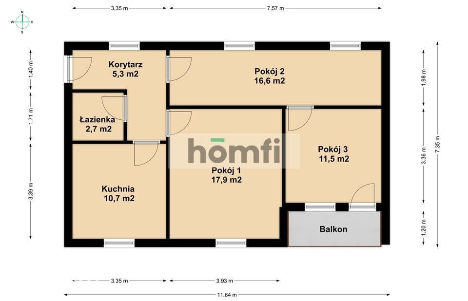 3 pokoje | Kamienica | Balkon | Arciszewskiego - zdjęcie 13