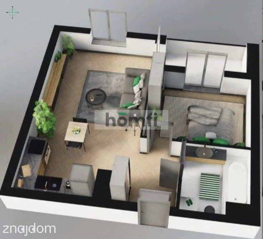 Wynajem 2 pokoje Łódź centrum | loggia | 43 m² - zdjęcie 16