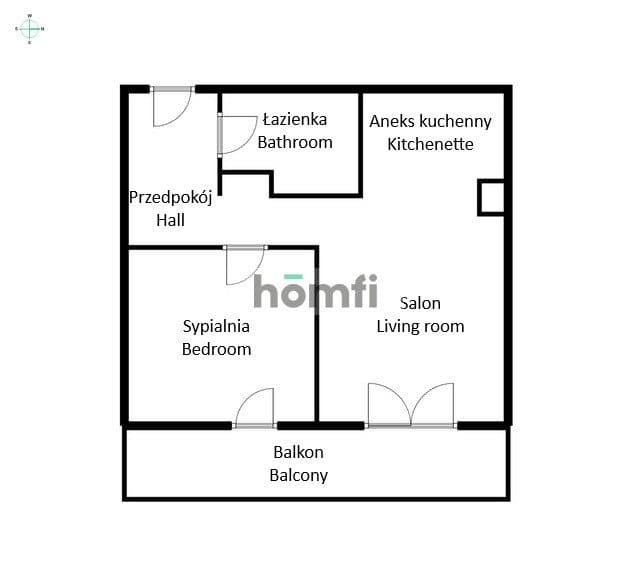 2 pokoje | Duży balkon | ul. Gwiaździsta | Centrum - zdjęcie 20