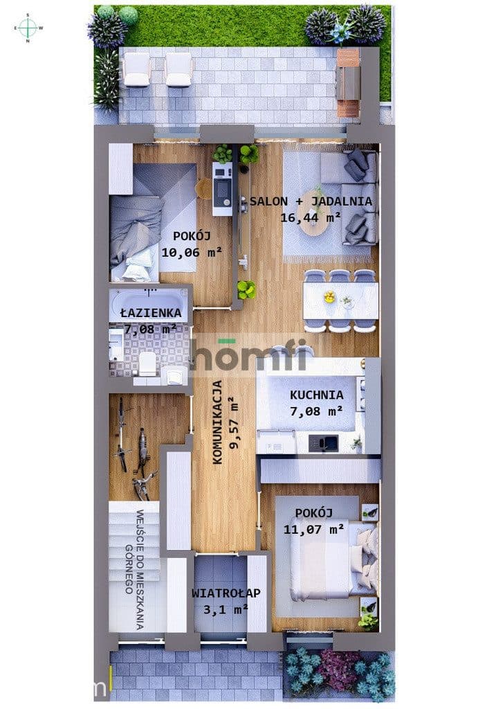 Parter z dużym ogrodem! 66,54 m² | 3 pokoje | - zdjęcie 7