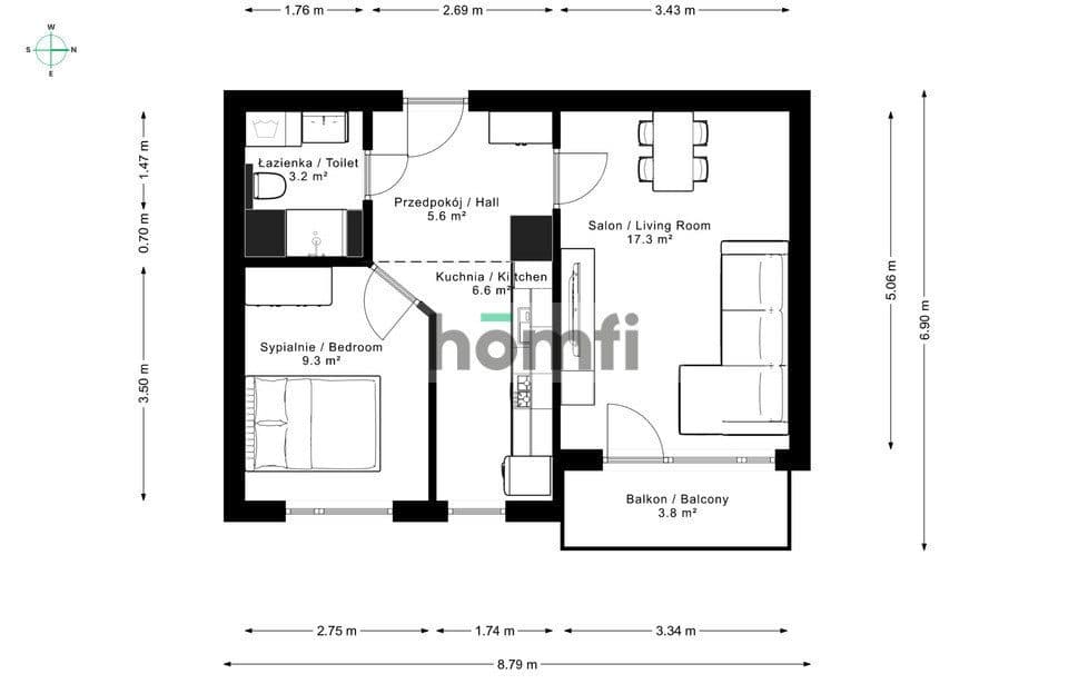 Bielsko, Śródmieście, 2 pokoje, 44m2, bez nakładów - zdjęcie 8
